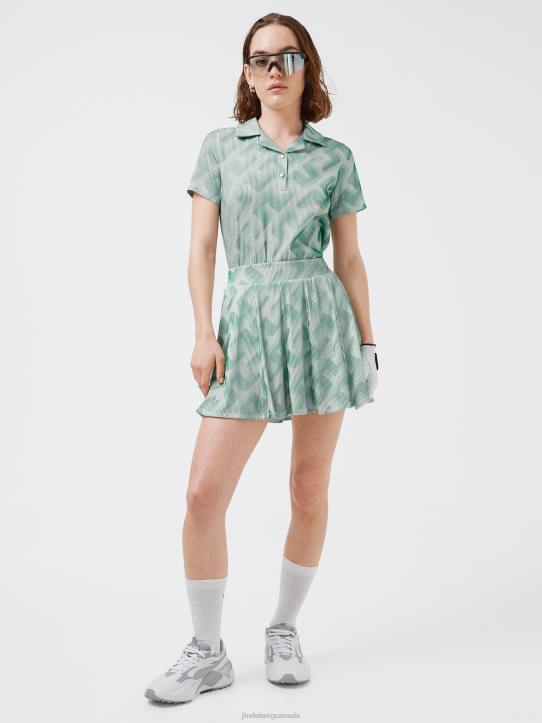 Solange 3D Ribbed Golf Polo Green 3D Bridge Monogram Women J.Lindeberg Clothing 66XF2590 - Image 2