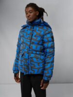 Sphere Print Down Jacket Bridge Swirl Blue Men J.Lindeberg Clothing 66XF2436