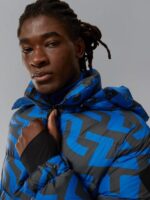 Sphere Print Down Jacket Bridge Swirl Blue Men J.Lindeberg Clothing 66XF2436 - Image 4