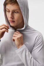 Stefan Hoodie Light Grey Melange Men J.Lindeberg Clothing 66XF575 - Image 3