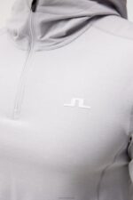Stefan Hoodie Light Grey Melange Men J.Lindeberg Clothing 66XF575 - Image 4