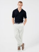 Stefan Ribbed Polo Navy Men J.Lindeberg Clothing 66XF2086 - Image 2