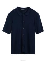 Stefan Ribbed Polo Navy Men J.Lindeberg Clothing 66XF2086 - Image 4