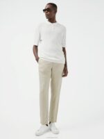 Stefan Ribbed Polo White Men J.Lindeberg Clothing 66XF2085 - Image 2