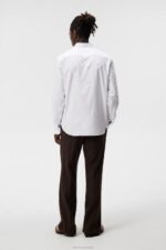 Stretch Oxford Slim Shirt White Men J.Lindeberg Clothing 66XF1153 - Image 2