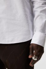 Stretch Oxford Slim Shirt White Men J.Lindeberg Clothing 66XF1153 - Image 5