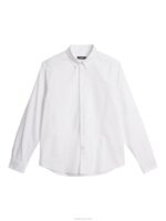 Stretch Oxford Slim Shirt White Men J.Lindeberg Clothing 66XF1153 - Image 6