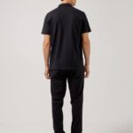 Strike Rib Jersey Polo Black Men J.Lindeberg Clothing 66XF2109
