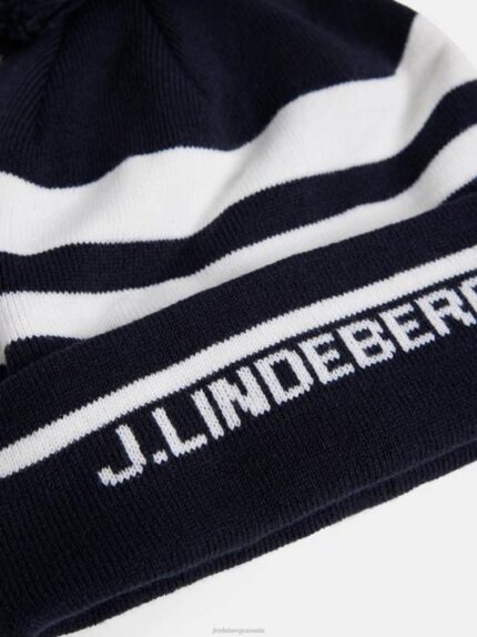Stripe Beanie Navy Men J.Lindeberg Accessory 66XF829