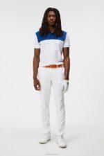Stuart Stripe Pant White Men J.Lindeberg Clothing 66XF401 - Image 2