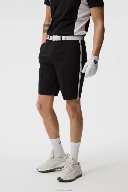 Stuart Stripe Shorts Black Men J.Lindeberg Clothing 66XF461
