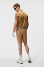 Stuart Stripe Shorts Tiger Brown Men J.Lindeberg Clothing 66XF460 - Image 2