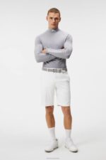 Stuart Stripe Shorts White Men J.Lindeberg Clothing 66XF398 - Image 2