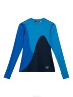 Swirl Long Sleeve Top Navy Women J.Lindeberg Clothing 66XF1415 - Image 5