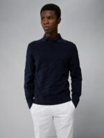 Swirl Sweater Bridge Swirl Navy Men J.Lindeberg Clothing 66XF2346