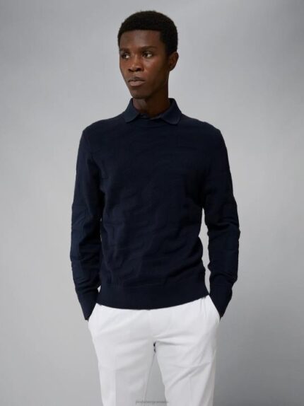 Swirl Sweater Bridge Swirl Navy Men J.Lindeberg Clothing 66XF2346