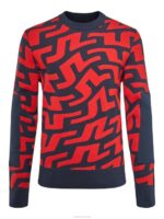 Swirl Sweater Bridge Swirl Red Men J.Lindeberg Clothing 66XF2347 - Image 5