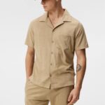 Ted Terry Resort Shirt Safari Beige Men J.Lindeberg Clothing 66XF1034