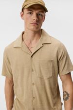Ted Terry Resort Shirt Safari Beige Men J.Lindeberg Clothing 66XF1034 - Image 4