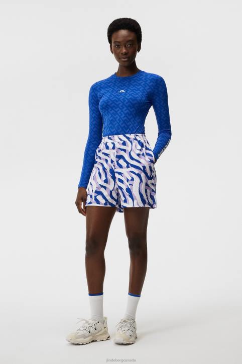 Tekla Crew Neck Top Blue Painted Bridge Women J.Lindeberg Clothing 66XF1392 - Image 2