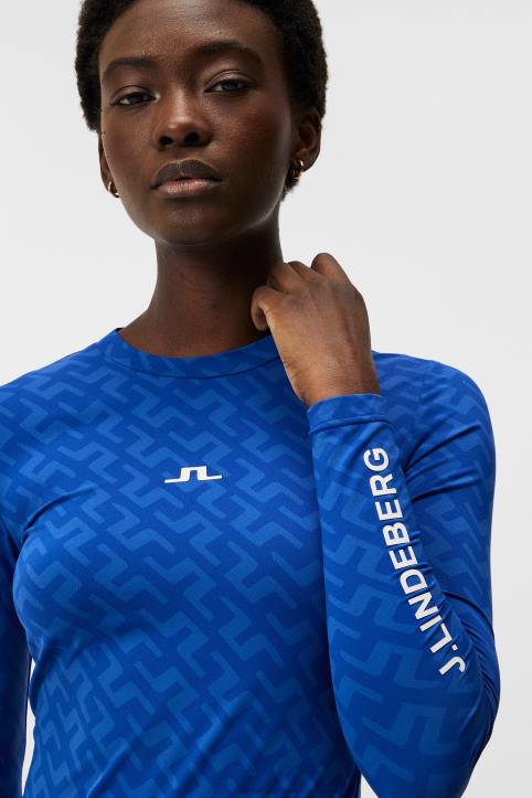 Tekla Crew Neck Top Blue Painted Bridge Women J.Lindeberg Clothing 66XF1392 - Image 3