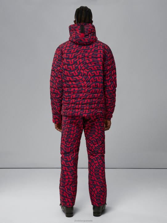 Thermic Pro Print Down Jacket Bridge Swirl Red Men J.Lindeberg Clothing 66XF1283 - Image 2