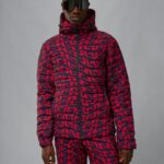 Thermic Pro Print Down Jacket Bridge Swirl Red Men J.Lindeberg Clothing 66XF1283