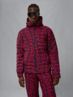 Thermic Pro Print Down Jacket Bridge Swirl Red Men J.Lindeberg Clothing 66XF1283