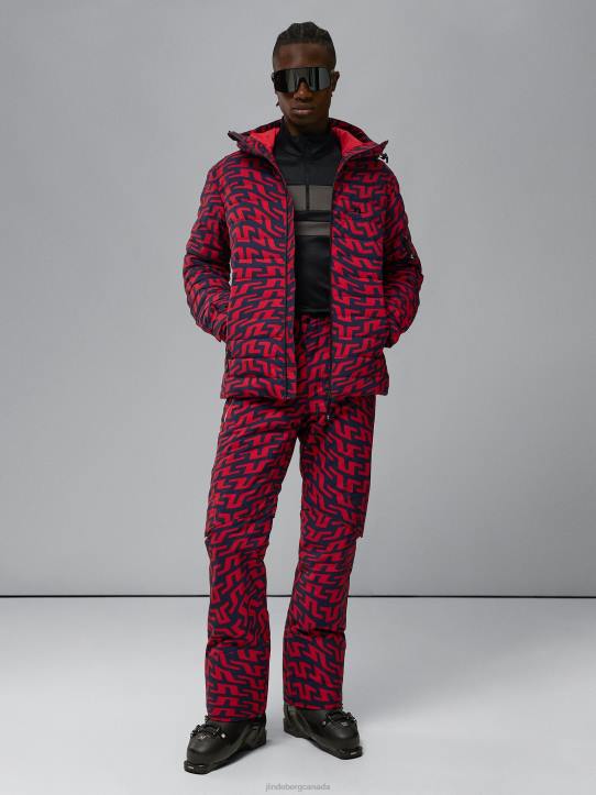 Thermic Pro Print Down Jacket Bridge Swirl Red Men J.Lindeberg Clothing 66XF1283 - Image 3