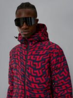 Thermic Pro Print Down Jacket Bridge Swirl Red Men J.Lindeberg Clothing 66XF1283 - Image 4