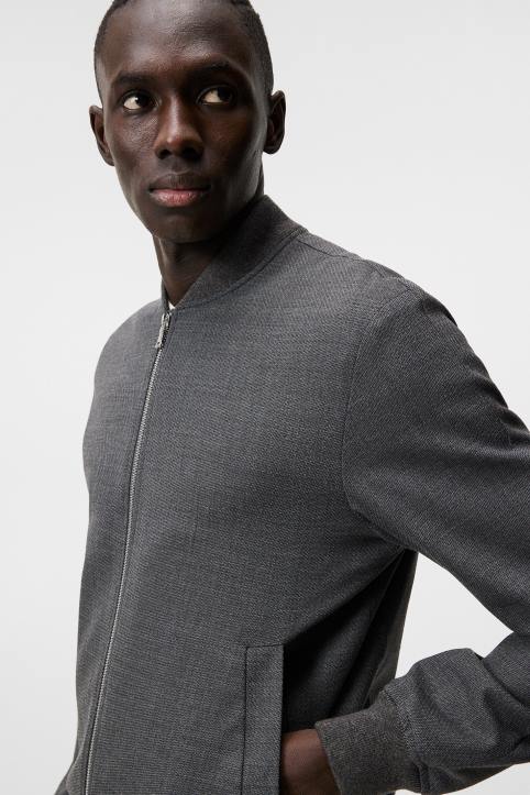Thom Structured 2-Tone Bomber Light Grey Melange Men J.Lindeberg Clothing 66XF1216 - Image 3