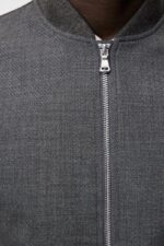 Thom Structured 2-Tone Bomber Light Grey Melange Men J.Lindeberg Clothing 66XF1216 - Image 4