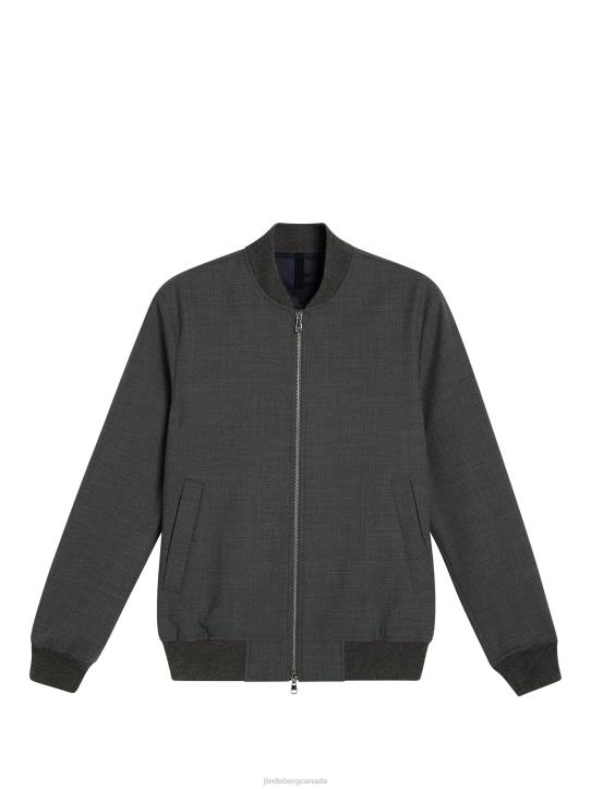 Thom Structured 2-Tone Bomber Light Grey Melange Men J.Lindeberg Clothing 66XF1216 - Image 5