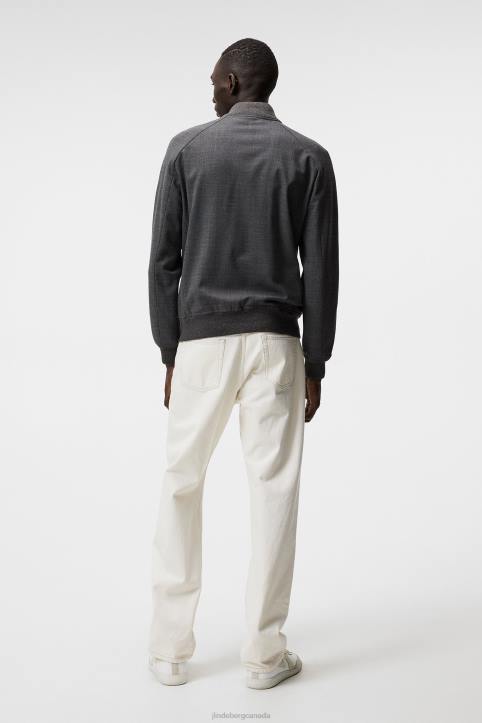 Thom Structured 2-Tone Bomber Light Grey Melange Men J.Lindeberg Clothing 66XF1216 - Image 1