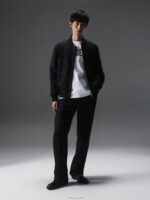 Thom Wool Twill Bomber Black Men J.Lindeberg Clothing 66XF2378 - Image 2