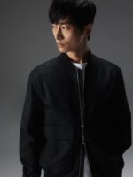 Thom Wool Twill Bomber Black Men J.Lindeberg Clothing 66XF2378 - Image 3