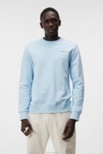 Throw Crew Neck Dream Blue Men J.Lindeberg Clothing 66XF1038