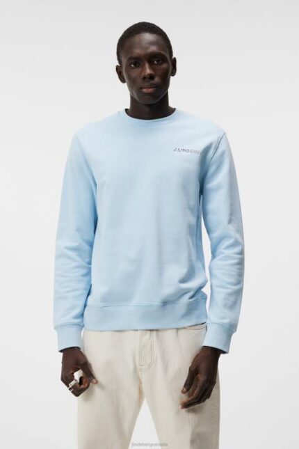 Throw Crew Neck Dream Blue Men J.Lindeberg Clothing 66XF1038