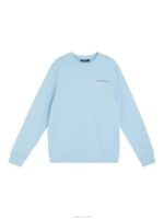 Throw Crew Neck Dream Blue Men J.Lindeberg Clothing 66XF1038 - Image 6