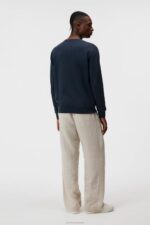 Throw Crew Neck Navy Men J.Lindeberg Clothing 66XF1039 - Image 2