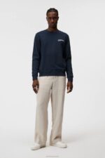 Throw Crew Neck Navy Men J.Lindeberg Clothing 66XF1039 - Image 3