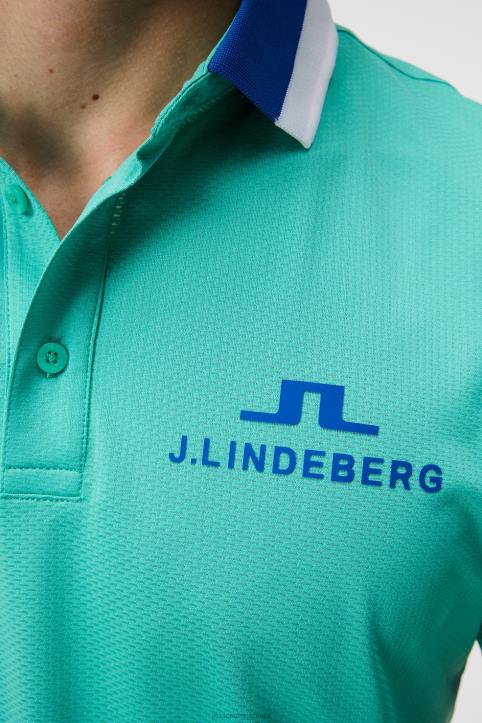 Tour Collection - Benji Polo Bright Aqua Men J.Lindeberg Clothing 66XF135 - Image 4