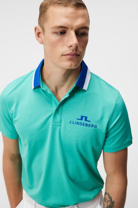 Tour Collection - Benji Polo Bright Aqua Men J.Lindeberg Clothing 66XF135 - Image 5