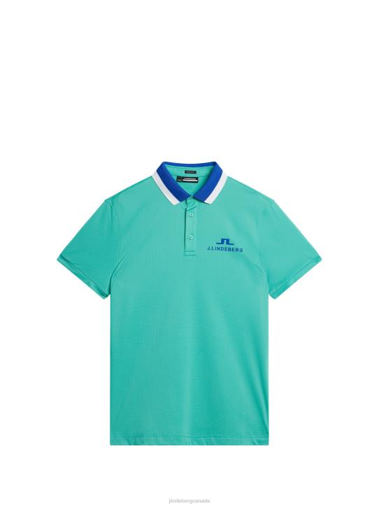 Tour Collection - Benji Polo Bright Aqua Men J.Lindeberg Clothing 66XF135 - Image 6