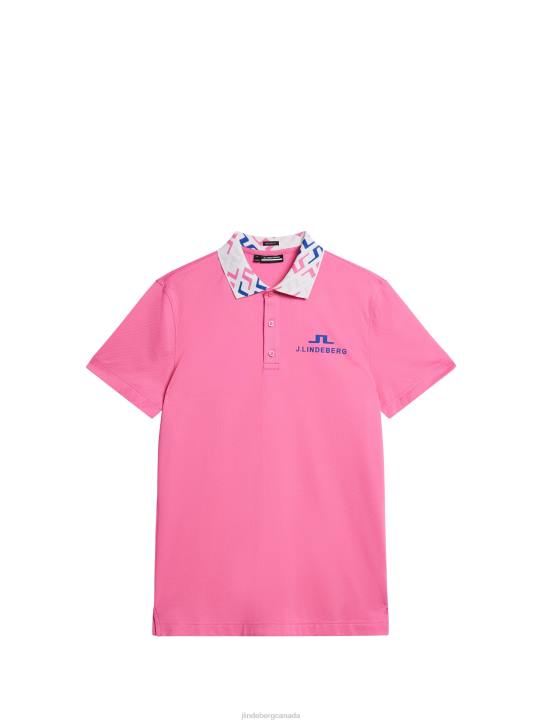 Tour Collection - Glen Polo Azalea Pink Men J.Lindeberg Clothing 66XF133 - Image 5