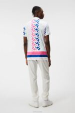 Tour Collection - Special Tour Tech Print Polo Pink Painted Bridge Men J.Lindeberg Clothing 66XF136 - Image 2