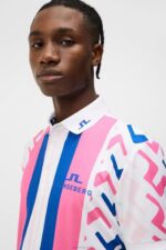 Tour Collection - Special Tour Tech Print Polo Pink Painted Bridge Men J.Lindeberg Clothing 66XF136 - Image 4