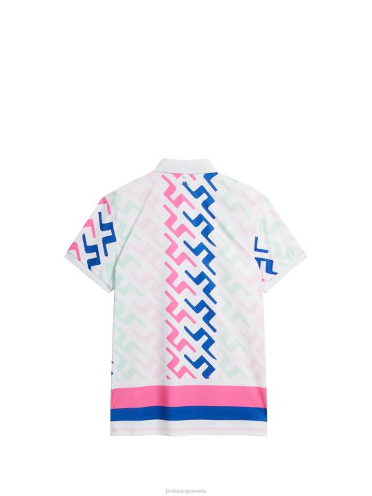 Tour Collection - Special Tour Tech Print Polo Pink Painted Bridge Men J.Lindeberg Clothing 66XF136 - Image 7