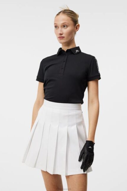 Tour Tech Golf Polo Black Women J.Lindeberg Clothing 66XF1553