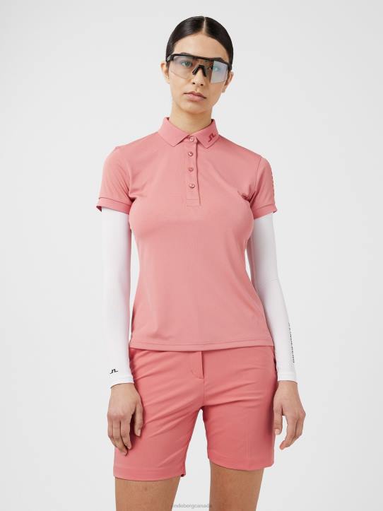 Tour Tech Golf Polo Faded Rose Women J.Lindeberg Clothing 66XF2614 - Image 1